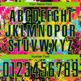 Custom Graffiti Pattern Navy-Neon Green Paint Splatter Sublimation Soccer Uniform Jersey