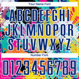 Custom Graffiti Pattern Royal-White Paint Splatter Sublimation Soccer Uniform Jersey
