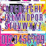 Custom Graffiti Pattern Purple-White Paint Splatter Sublimation Soccer Uniform Jersey