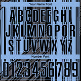 Custom Black-Light Blue Brush Stroke Fluid Stripes Sublimation Soccer Uniform Jersey