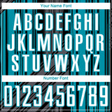 Custom Black White-Teal Brush Stroke Fluid Stripes Sublimation Soccer Uniform Jersey