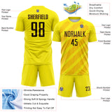 Custom Light Yellow Brown-Gold Diagonal Stripes Sublimation Soccer Uniform Jersey