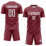 Custom Burgundy-White Diagonal Stripes Sublimation Soccer Uniform Jersey