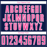 Custom Navy Pink Green-White Geometric Asymmetry Shatter Sublimation Soccer Uniform Jersey