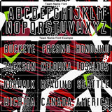 Custom Black Red Neon Green-White Geometric Asymmetry Shatter Sublimation Soccer Uniform Jersey