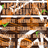 Custom Brown Texas Orange Neon Green-White Geometric Asymmetry Shatter Sublimation Soccer Uniform Jersey