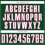 Custom Green White-Pink Geometric Asymmetry Shatter Sublimation Soccer Uniform Jersey