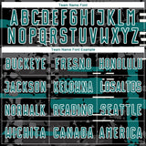 Custom Black Teal Gray-White Abstract Geometric Stripe Fragment Sublimation Soccer Uniform Jersey