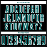 Custom Black Teal Gray-White Abstract Geometric Stripe Fragment Sublimation Soccer Uniform Jersey
