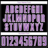 Custom Black Medium Purple Gray-White Abstract Geometric Stripe Fragment Sublimation Soccer Uniform Jersey