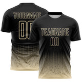 Custom Black-Cream Fade Wave Lines Splatter Sublimation Soccer Uniform Jersey