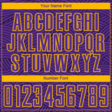 Custom Purple Black-Gold Abstract Wave Lines Interlocking Sublimation Soccer Uniform Jersey