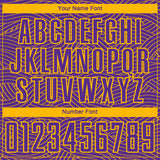 Custom Purple-Gold Abstract Wave Lines Interlocking Sublimation Soccer Uniform Jersey