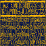 Custom Navy-Gold Abstract Wave Lines Interlocking Sublimation Soccer Uniform Jersey