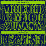 Custom Navy-Neon Green Abstract Wave Lines Interlocking Sublimation Soccer Uniform Jersey