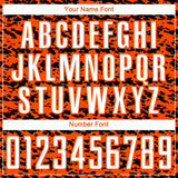 Custom Orange White-Black Geometric Fragment Splatter Sublimation Soccer Uniform Jersey