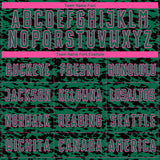 Custom Kelly Green Black-Pink Geometric Fragment Splatter Sublimation Soccer Uniform Jersey