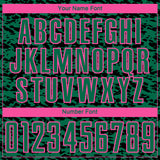Custom Kelly Green Black-Pink Geometric Fragment Splatter Sublimation Soccer Uniform Jersey