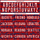 Custom Red White-Navy Geometric Fragment Splatter Sublimation Soccer Uniform Jersey