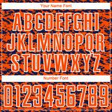Custom Orange Navy-White Geometric Fragment Splatter Sublimation Soccer Uniform Jersey