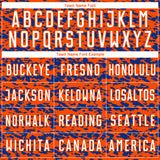 Custom Orange-Royal Geometric Fragment Splatter Sublimation Soccer Uniform Jersey