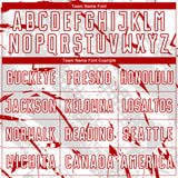 Custom White Red-Gray Brush Stroke Slashes And Dot Grid Sublimation Soccer Uniform Jersey