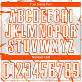 Custom White Orange-Gray Brush Stroke Slashes And Dot Grid Sublimation Soccer Uniform Jersey
