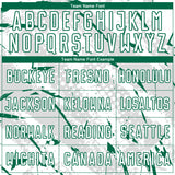 Custom White Kelly Green-Gray Brush Stroke Slashes And Dot Grid Sublimation Soccer Uniform Jersey