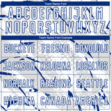 Custom White Royal-Gray Brush Stroke Slashes And Dot Grid Sublimation Soccer Uniform Jersey