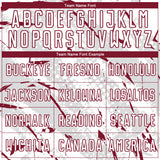 Custom White Crimson-Gray Brush Stroke Slashes And Dot Grid Sublimation Soccer Uniform Jersey