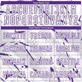 Custom White Purple-Gray Brush Stroke Slashes And Dot Grid Sublimation Soccer Uniform Jersey
