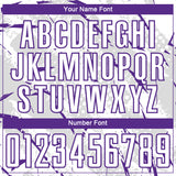 Custom White Purple-Gray Brush Stroke Slashes And Dot Grid Sublimation Soccer Uniform Jersey