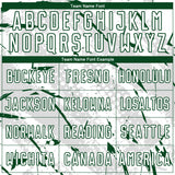 Custom White Green-Gray Brush Stroke Slashes And Dot Grid Sublimation Soccer Uniform Jersey