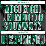 Custom Black Kelly Green Gray-White Brush Stroke Slashes And Dot Grid Sublimation Soccer Uniform Jersey