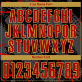 Custom Black Red Gray-Old Gold Brush Stroke Slashes And Dot Grid Sublimation Soccer Uniform Jersey