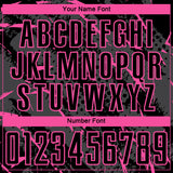 Custom Black Pink-Gray Brush Stroke Slashes And Dot Grid Sublimation Soccer Uniform Jersey