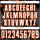 Custom Black White Orange-Gray Brush Stroke Slashes And Dot Grid Sublimation Soccer Uniform Jersey