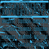 Custom Black Sky Blue-Gray Brush Stroke Slashes And Dot Grid Sublimation Soccer Uniform Jersey