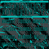 Custom Black Aqua-Gray Brush Stroke Slashes And Dot Grid Sublimation Soccer Uniform Jersey