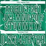 Custom Kelly Green-White Brush Stroke Slashes And Dot Grid Sublimation Soccer Uniform Jersey