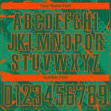 Custom Kelly Green-Orange Brush Stroke Slashes And Dot Grid Sublimation Soccer Uniform Jersey