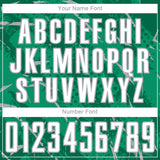 Custom Kelly Green White-Gray Brush Stroke Slashes And Dot Grid Sublimation Soccer Uniform Jersey