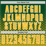 Custom Green Gold-White Geometric Hexagonal Dot Gradient Sublimation Soccer Uniform Jersey