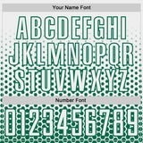 Custom White-Kelly Green Geometric Hexagonal Dot Gradient Sublimation Soccer Uniform Jersey
