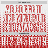 Custom White-Red Geometric Hexagonal Dot Gradient Sublimation Soccer Uniform Jersey