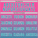 Custom Pink Teal-White Geometric Hexagonal Dot Gradient Sublimation Soccer Uniform Jersey