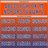 Custom Orange Royal-White Geometric Hexagonal Dot Gradient Sublimation Soccer Uniform Jersey