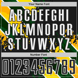 Custom Black Yellow Green-White Jamaica Brush Stroke Splatter Sublimation Soccer Uniform Jersey