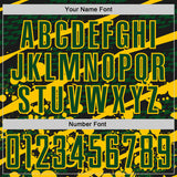 Custom Yellow Green-Black Jamaica Brush Stroke Splatter Sublimation Soccer Uniform Jersey