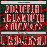 Custom Red Green Black-White Jamaica Brush Stroke Splatter Sublimation Soccer Uniform Jersey